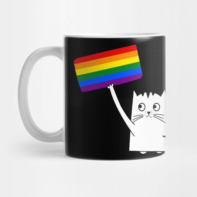 Cat Support LGBT Flag Pride Month by Freeman Thompson Weiner